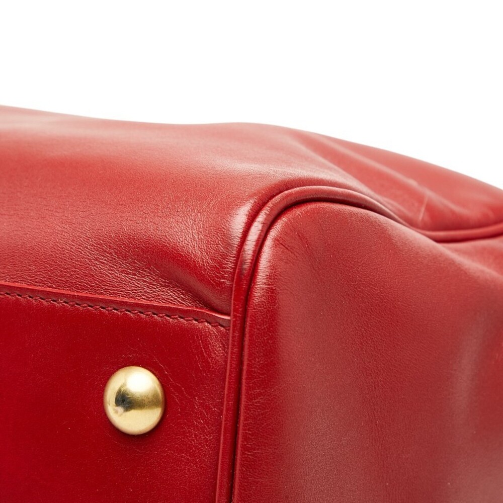 Saint Laurent Classic Duffle 6 Handbag/Shoulder Bag 2WAY 322049 Red Leather W... - Picture 4 of 13